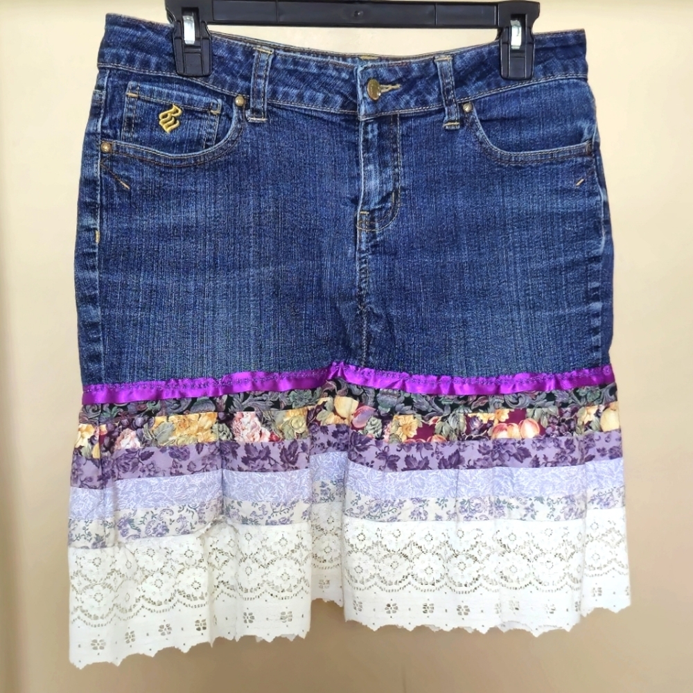Upcycled Y2K Rocawear Jean Skirt Size 7